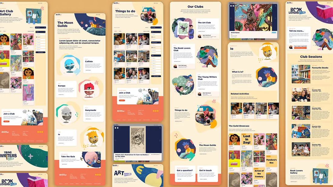 Screens from the Atlas Club online experience