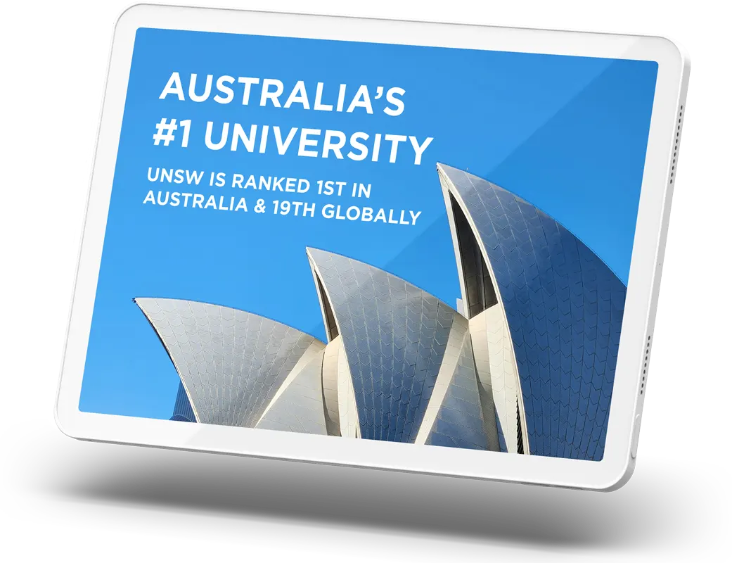 The consolidated UNSW digital platform shown on a tablet