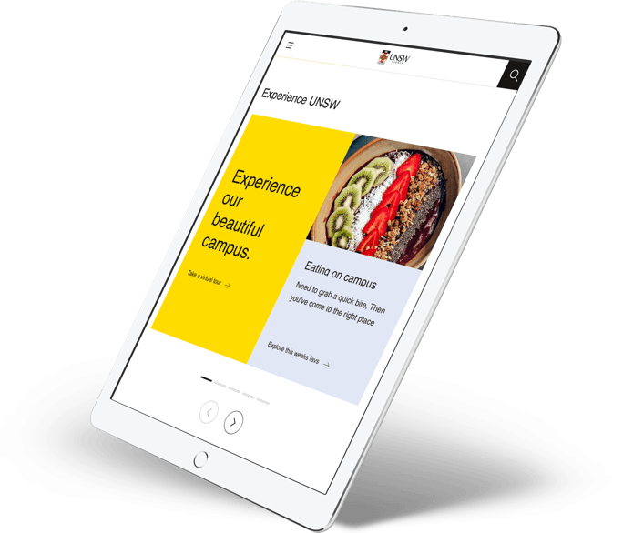 The redesigned student experience shown on a tablet