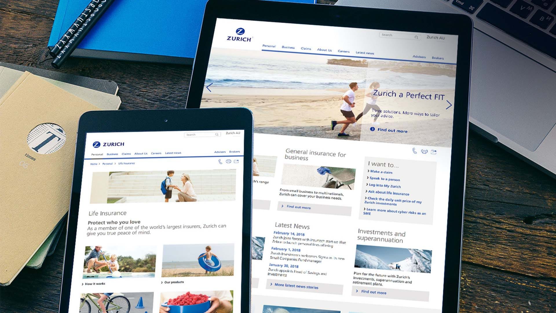 Zurich brand and digital experience, full-width